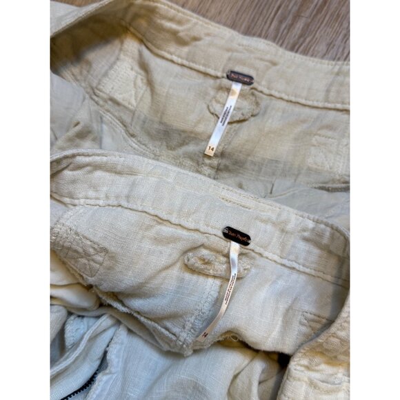 Free People Womens Linen Blend Buckle Back Flowy Shorts Size 14 - Picture 4 of 6
